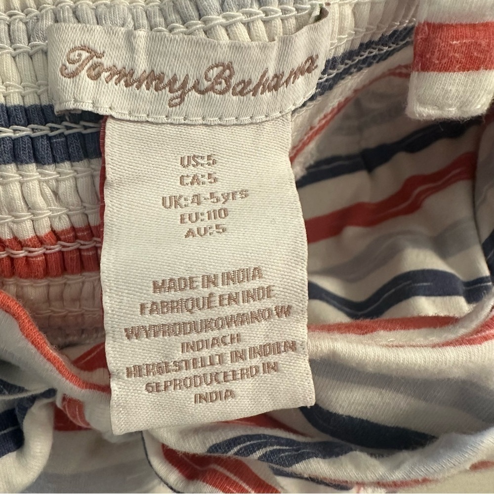 Tommy Bahama Kid Sleeveless Red White & Blue Stripe Cotton Dress Sz 5 (Girl) GUC - Picture 10 of 11